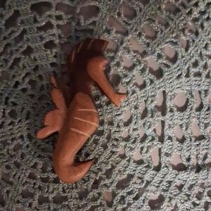 Wooden Seahorse Brooch